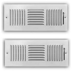 Lot of 2, Everbilt 12 in. x 4 in. 3-Way Steel Wall / Ceiling Register in White